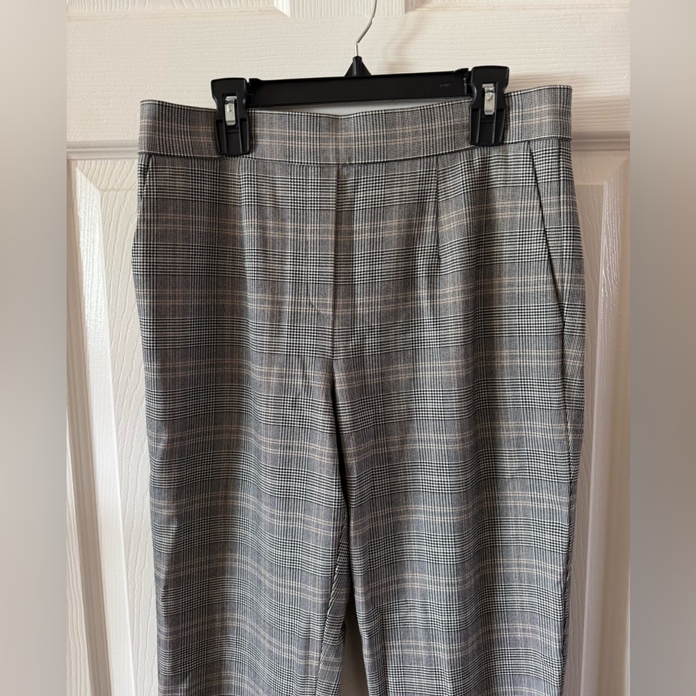 Babaton Cohen Pant Women 6 Grey Plaid Ankle Tapered Trouser High Rise Aritzia - Picture 2 of 7